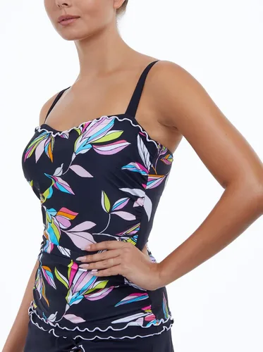 Vista 3 de Profile by Gottex Top Tankini Mujer D Monaco Estampado Negro 32, Negro