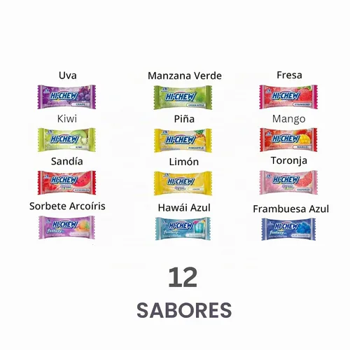 Vista 4 de HI-CHEW Caramelos de mezcla variada, paquete de 4 bolsas, 17 sabores dulces masticables agridulces, divertidos y suaves únicos, sabores frutales