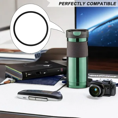 Vista 3 de 10 sellos de tapa de goma de repuesto compatibles con taza de viaje Contigo Snapseal Byron de 16 y 20 onzas, sellos de goma a prueba de fugas, Negro