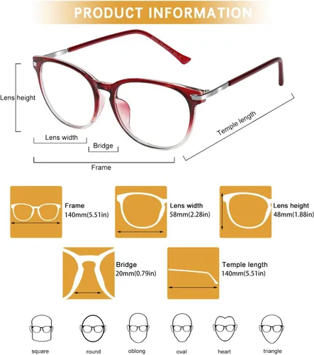 Vista 4 de DUCO Lentes de bloqueo de luz azul para lectura de computadora para hombres y mujeres DC5204