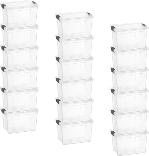 Vista 105 de Superio Mini contenedor de almacenamiento de plástico para crayón, suministros de arte y estuche de costura, organizador pequeño apilable