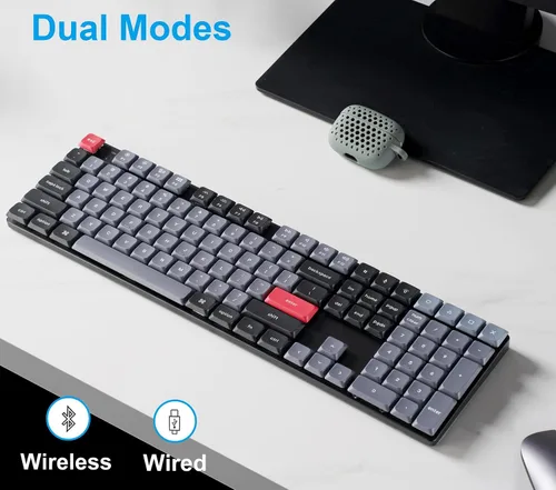 Vista 10 de Keychron K5 Pro QMK/VIA Teclado mecánico inalámbrico personalizado, diseño de tamaño completo intercambiable en caliente, 108 teclas programables