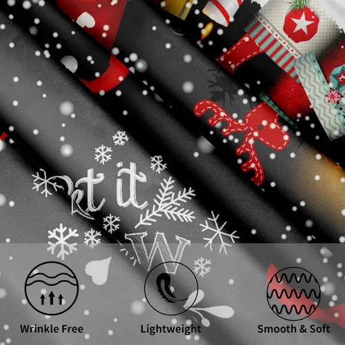 Vista 3 de Giwawa Mantel redondo de gnomo de invierno, mantel reutilizable de elfo de Navidad, 60 pulgadas, diseño de copo de nieve, alce, resistente al calor