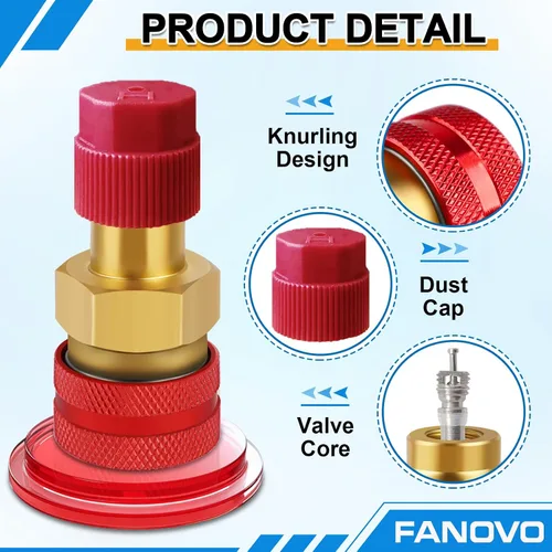 Vista 4 de Kit de adaptador R1234yf a R134a, R1234yf a R134a adaptadores de acoplador rápido de lado alto y bajo, adaptador R134a a R1234yf, kit de acopladores