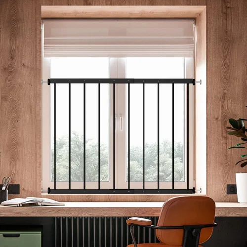 Vista 2 de WAOWAO Protectores de seguridad de ventana negros para niños, niños y niños pequeños, a prueba de mascotas, extra ancha, color blanco, protección
