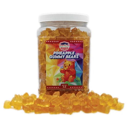 Vista 10 de Oso de goma de 3 libras en recipiente de plástico transparente (6 sabores)
