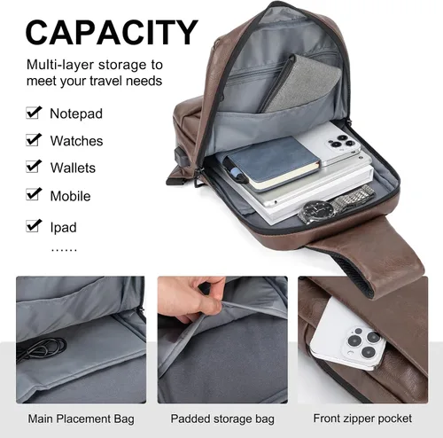Vista 5 de ecosmile Bolso bandolera bandolera bandolera para hombres y mujeres, bolsas de viaje para trabajo