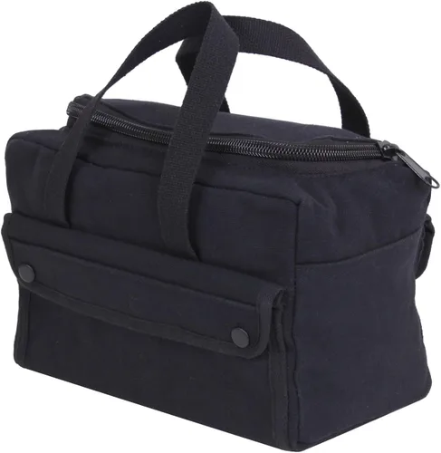 Vista 3 de Rothco Bolsa de herramientas mecánicas de boca ancha con cremallera de latón, construcción de lona resistente, ideal para almacenamiento y Negro