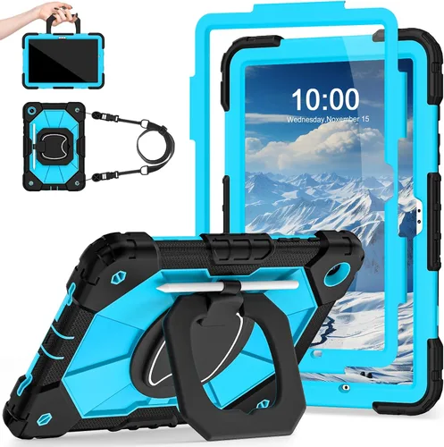 Vista 24 de Auizotl Funda para Samsung Galaxy Tab A9+/A9 Plus de 11 pulgadas (SM-X210/X216/X218) con protector de pantalla/soporte giratorio/soporte