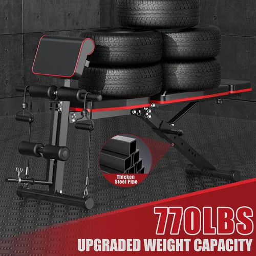 Vista 2 de GIKPAL Adjustable Weight Bench - Workout Bench Press for Home Gym Negro - Brillante