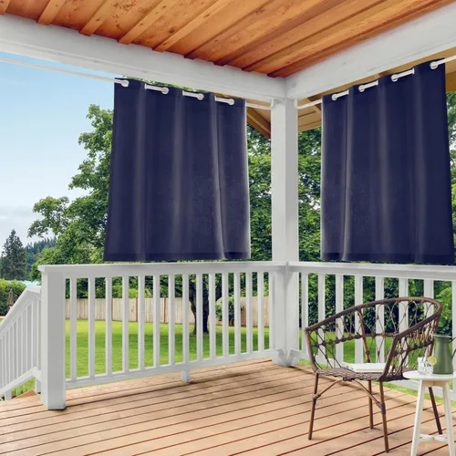 Vista 14 de Town & Country Basics Cabana - Cortinas pesadas para interiores y exteriores, opacidad de filtrado de luz con ojales en la parte superior, repelente