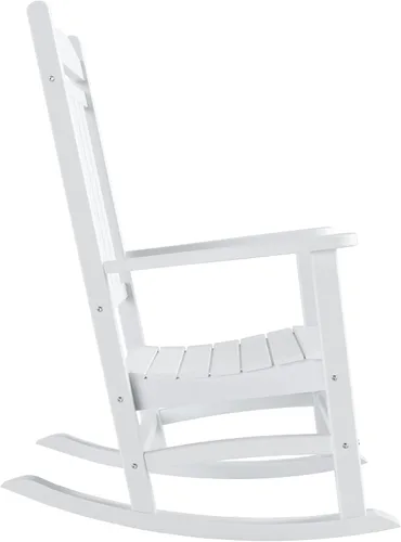 Vista 6 de WO Home Furniture - Mecedora de patio para exteriores, HDPE, resistente a los rayos UV, resistente a la intemperie (blanco)