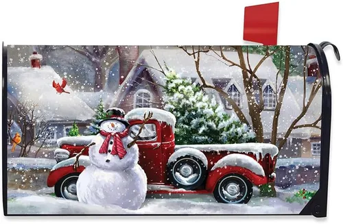 Vista 6 de Briarwood Lane - Funda para buzón grande de nieve a cuadros de invierno 26 - Damas y pájaros