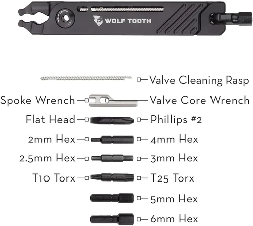 Vista 2 de Wolf Tooth Paquete de 8 bits Alicates Black Bolt herramientas multifuncionales para bicicleta