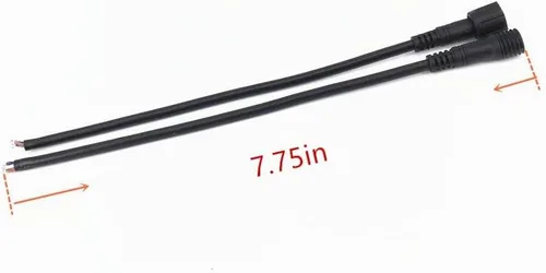 Vista 4 de 6 pares de cables conectores negros de 4 pines, impermeables, macho hembra, tira LED RGB con goma, conector LED RGB, cable conector impermeable LED