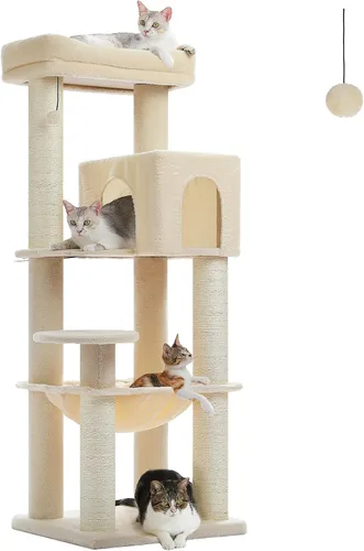 Vista 12 de PETEPELA Árbol de gato de 69 pulgadas de alto para gatos grandes de interior, torre para gatos adultos con hamaca grande, torre de árbol trepador