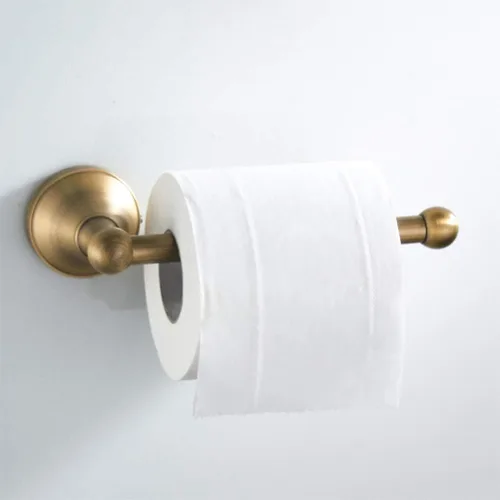 Vista 3 de Aothpher Soporte para papel higiénico de baño Soporte de rollo de papel higiénico de latón montado en la pared, acabado de Latón envejecido