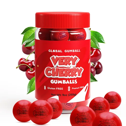 Vista 12 de Bolas de chicle en frasco - Bolas de chicle grandes de 1 pulgada - Goma de mascar sabor a arándano con burbujas - Goma para niños verde - Bolas