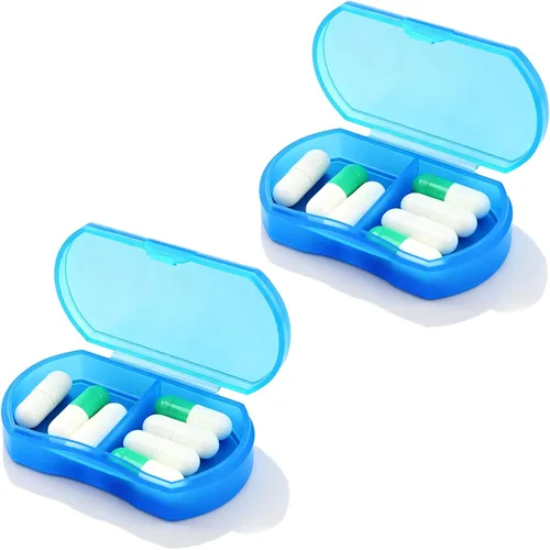 Vista 16 de Organizador de pastillas de viaje portátil, estuche pequeño para bolsillo, pastillero para bolso, organizador de medicinas con 10 compartimentos