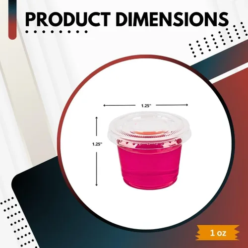 Vista 2 de Green Direct Recipientes de plástico pequeños desechables de 1 onza con tapas, recipientes de condimentos para porciones para chupitos de gelatina