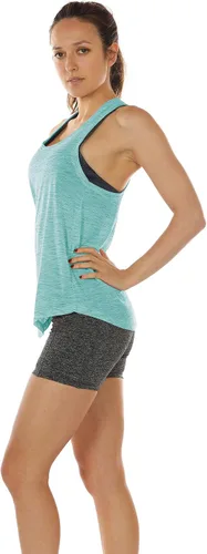 Vista 3 de icyzone - Camiseta de tirantes con espalda cruzada para mujer, camiseta atlética para hacer yoga, para correr, ir al gimnasio y ejercitar