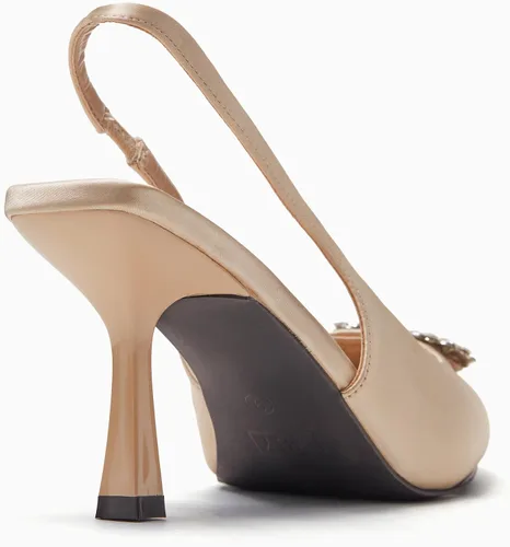 Vista 6 de Rilista Zapatos de tacón para mujer con diamantes de imitación cerrados y puntiagudos para boda y fiesta