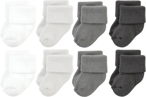 Vista 54 de Hudson Baby - Calcetines de algodón para bebés recién nacidos y Terry para niñas bebés
