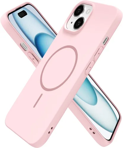Vista 108 de Oakxco Funda de Silicona Mag Safe para iPhone 12 Pro Max, Funda Magnética Delgada y Fina Compatible con Carga Inalámbrica MagSafe, Bonita Funda