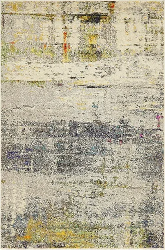 Vista 13 de Tapete abstracto Unique Loom, colección Estrella, moderno, multiárea, Polipropileno, Gris