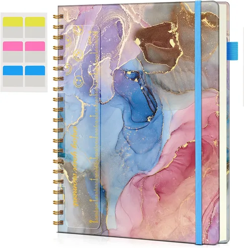 Vista 12 de Cuaderno de espiral de 8.5 x 11 pulgadas, cuadernos grandes A4 para mujeres y hombres, diario rayado universitario, papel de 3.53 oz/m², diarios