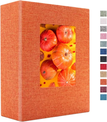 Vista 41 de Vienrose - Álbum de fotos de 4 x 6 pulgadas, 100 páginas, cubierta de lino con ventana frontal, para bebés, bodas, familias, niños y aniversarios