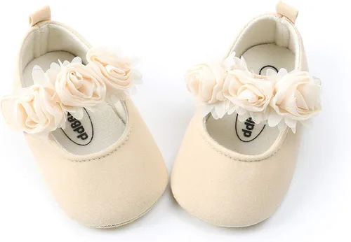 Vista 5 de myppgg Zapatos planos Mary Jane para bebé niña, con lazo brillante, vestido de princesa, zapatos de cuna antideslizantes para niños pequeños que