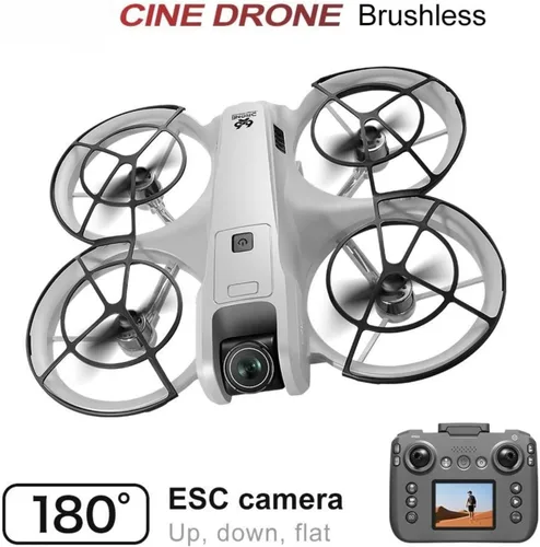 Vista 2 de Hobby Mini Drone con pantalla de visualización, cámaras duales, protector de hélice de 360°, posicionamiento de flujo óptico, motor sin escobillas