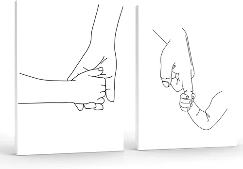 Vista 10 de PUYIQARE Dibujo de línea pareja abrazo a mano lienzo arte de pared, impresión minimalista de lienzo de dibujo de líneas, arte de pareja en blanco