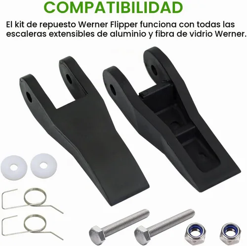 Vista 4 de 29-1 Kit de reemplazo de aleta para Werner Lock Kit de reemplazo para Werner/Louisville/Keller Piezas de escaleras de extensión de aluminio y fibra