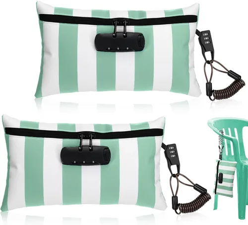Vista 8 de Sanwuta Paquete de 2 bolsas de dinero con bloqueo de bloqueo, bolsa de playa para dinero, piscina, viajes, verano, natación, 6.7 x 11 pulgadas Negro