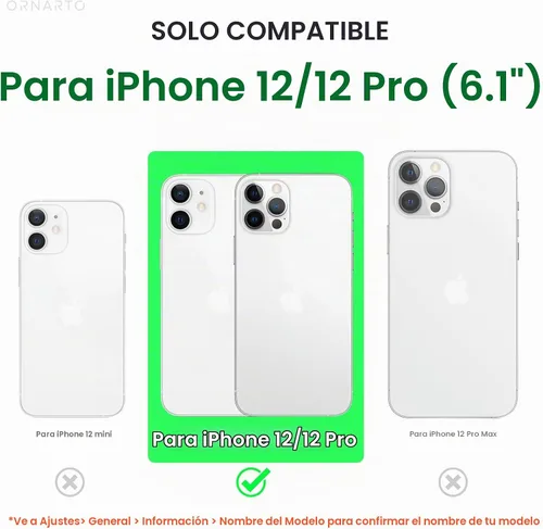 Vista 2 de ORNARTO - Funda para iPhone 12/12 Pro, silicona líquida delgada, color negro 3-Layer Full Covered Soft Gel Rubber, Non-Slip Grip Shockproof