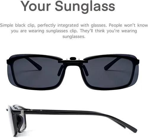 Vista 2 de DAUCO Gafas de sol polarizadas con clip sobre gafas de sol graduadas que no se vuelven