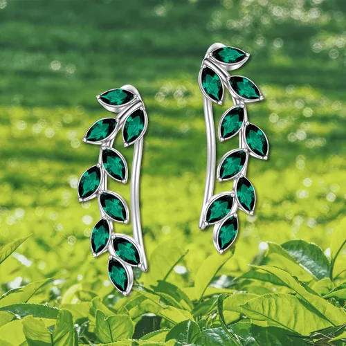 Vista 6 de AOBOCO Aretes de plata de ley 925 hipoalergénicos para orejas sensibles, hechos con cristales austriacos