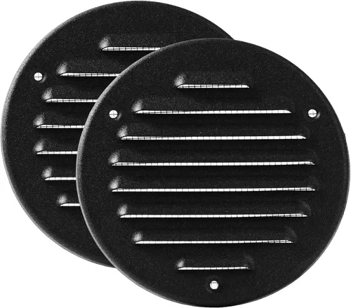 Vista 18 de Vent Systems - Cubierta de rejilla de ventilación de aire de alero rectangular de metal negro de 3 x 10 pulgadas (interior), deflector