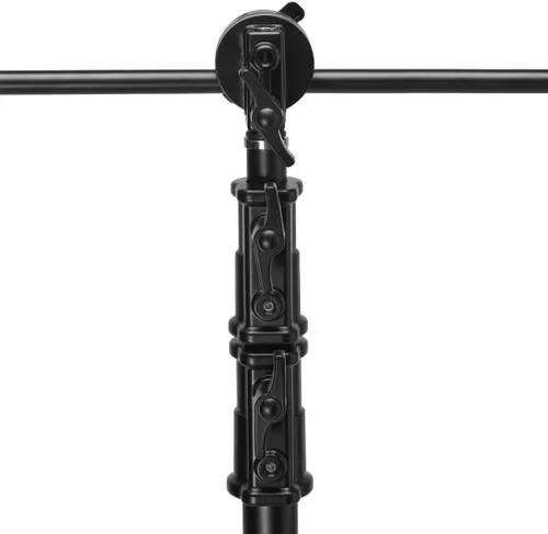 Vista 9 de Flashpoint Kit de soporte de luz C de 10.5 pies sobre base de tortuga con columna elevadora cargada por resorte de dos niveles, brazo de agarre