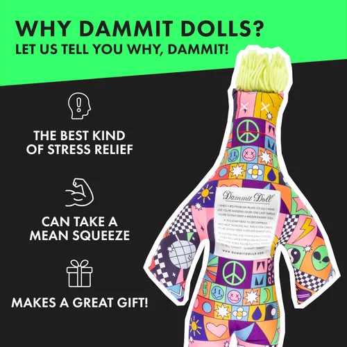 Vista 3 de Dammit Doll XL - Divertido regalo de broma para aliviar el estrés, color aleatorio, para aliviar la ira y la frustración, elefante blanco o muñeca