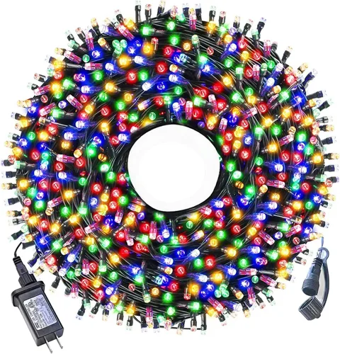 Vista 9 de Luces de Navidad para exteriores, 300 luces LED de 108 pies con 8 modos, enchufe de extremo a extremo, certificado UL, guirnalda de luces