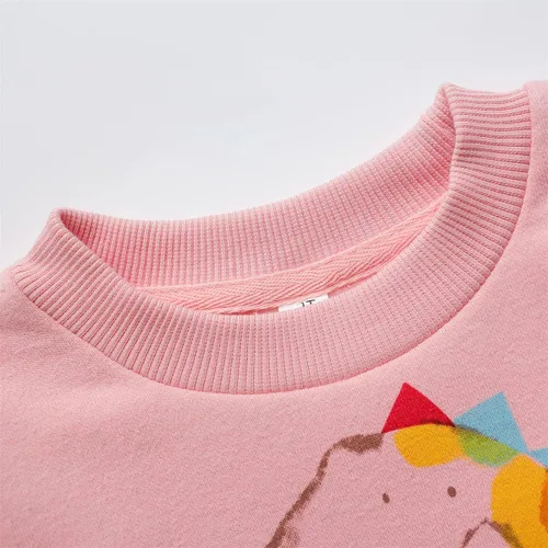Vista 3 de Sudaderas para niñas pequeñas, cuello redondo, sin botones, de manga larga, para invierno, casual, ropa 2T-7T, Dinosaurio