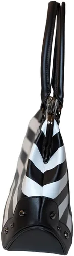 Vista 3 de Rock Rebel Edward Scissorhands - Bolsa de bolera Kisslock a rayas blancas y negras