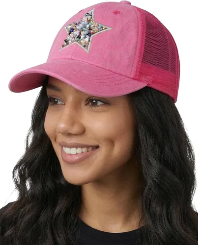 Vista 13 de Funky Junque Distressed Mesh Low Profile Trucker Hat Snapback Cap Paquete de 2: camuflaje negro y negro