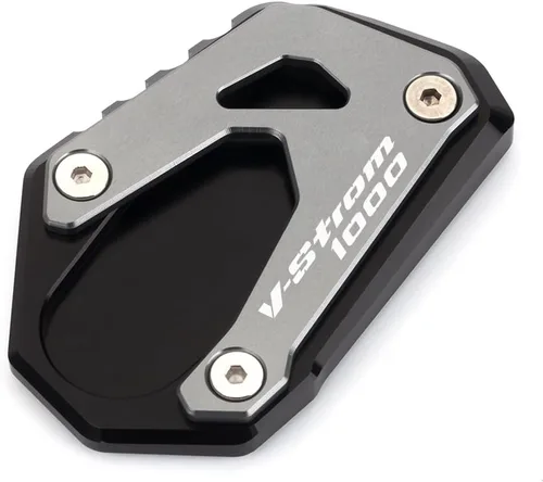 Vista 5 de Placa de extensión de soporte lateral de motocicleta compatible con SUZUKI Vstrom 1000 1000XT DL1000 2014-2021 Soporte de almohadilla de pie Gris