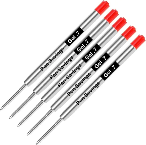 Vista 5 de Paquete de 5 repuestos de bolígrafo de gel Pen Savings compatibles con bolígrafos Parker, 0.028 in, escritura suave, flujo sin fricción