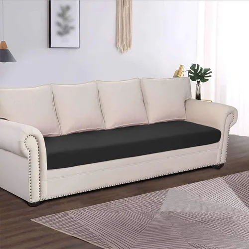 Vista 7 de MBROS Funda de cojín elástica para sofá de 2 cojines, protector de muebles de 1 pieza, funda de cojín para sofá, funda de cojín, color negro