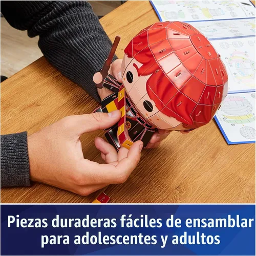Vista 4 de 4D Build, Kit de maqueta 3D de Ron Weasley de Harry Potter, artículos coleccionables de Harry Potter y decoración de escritorio, rompecabezas